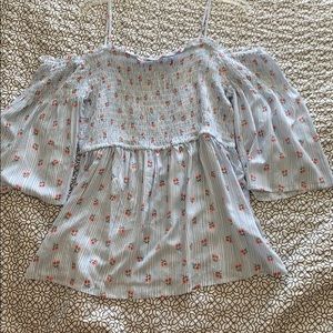 3/4 sleeve off shoulder maurices floral top